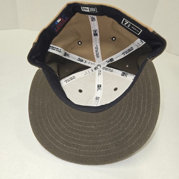 New Era 59FIFTY Seattle Mariners 7 1/2 Throwback TBTC Hat Brown Tan Compass Logo - Picture 7 of 10